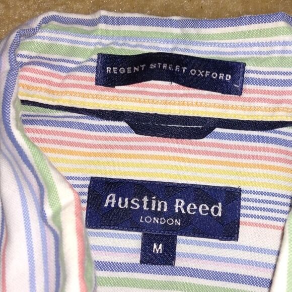 Austin Reed London Striped Long Sleeve Oxford Shirt Medium - Picture 4 of 4
